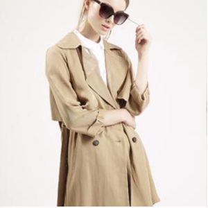 NWT Topshop lightweight beige trench coat. Size 10